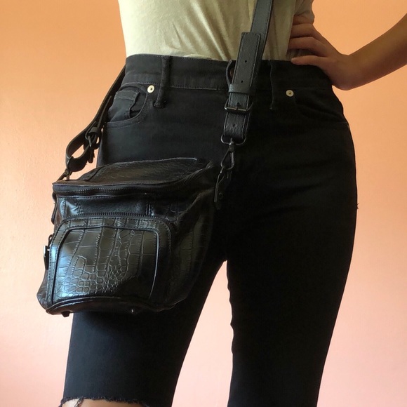 Zara Handbags - Zara Black Croc Crossbody